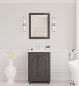 LAVIVA Vanity LAVIVA 313613-24G-WQ Odyssey - 24 - Maple Grey Cabinet + White Quartz Counter