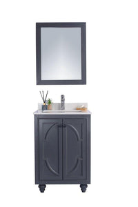 LAVIVA Vanity LAVIVA 313613-24G-WQ Odyssey - 24 - Maple Grey Cabinet + White Quartz Counter