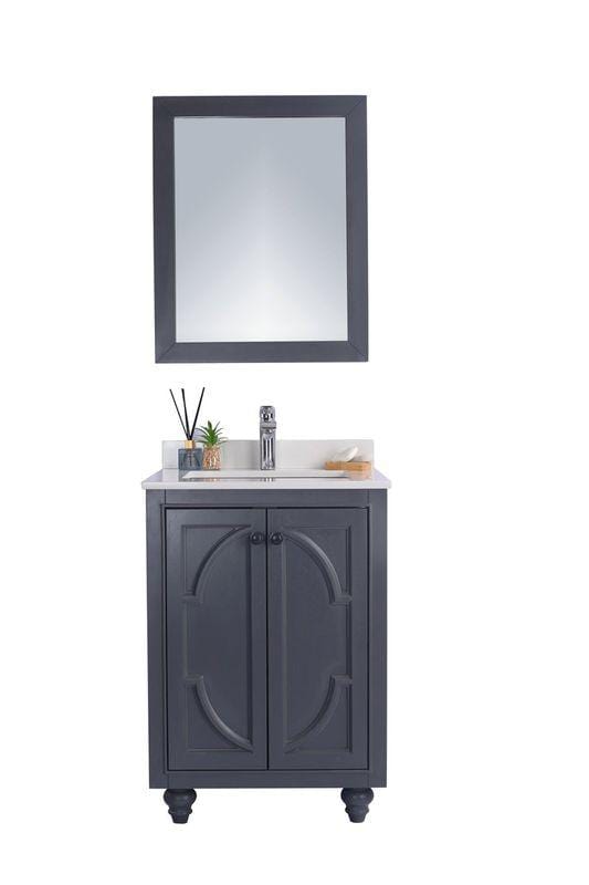 LAVIVA Vanity LAVIVA 313613-24G-WQ Odyssey - 24 - Maple Grey Cabinet + White Quartz Counter
