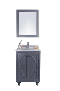 LAVIVA Vanity LAVIVA 313613-24G-WS Odyssey - 24 - Maple Grey Cabinet + White Stripes Counter