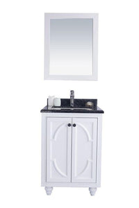 LAVIVA Vanity LAVIVA 313613-24W-BW Odyssey - 24 - White Cabinet + Black Wood Counter