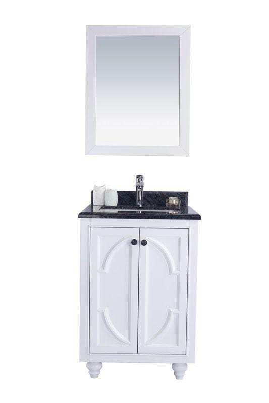 LAVIVA Vanity LAVIVA 313613-24W-BW Odyssey - 24 - White Cabinet + Black Wood Counter