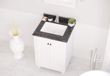 Load image into Gallery viewer, LAVIVA Vanity LAVIVA 313613-24W-BW Odyssey - 24 - White Cabinet + Black Wood Counter