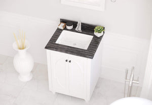 LAVIVA Vanity LAVIVA 313613-24W-BW Odyssey - 24 - White Cabinet + Black Wood Counter