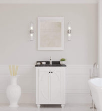 Load image into Gallery viewer, LAVIVA Vanity LAVIVA 313613-24W-BW Odyssey - 24 - White Cabinet + Black Wood Counter