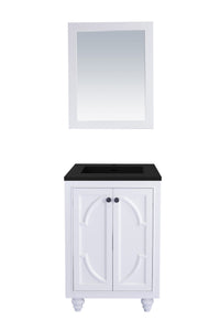 LAVIVA Vanity LAVIVA 313613-24W-MB Odyssey - 24 - White Cabinet + Matte Black VIVA Stone Solid Surface Countertop