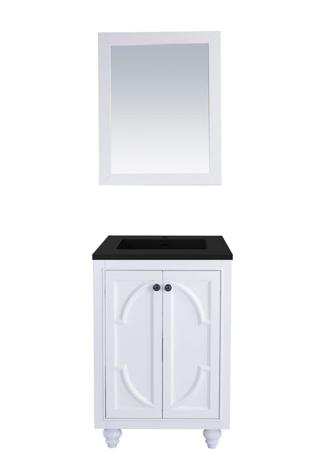 LAVIVA Vanity LAVIVA 313613-24W-MB Odyssey - 24 - White Cabinet + Matte Black VIVA Stone Solid Surface Countertop