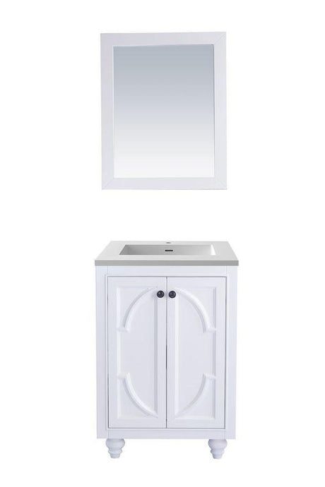 LAVIVA Vanity LAVIVA 313613-24W-MW Odyssey - 24 - White Cabinet + Matte White VIVA Stone Solid Surface Countertop