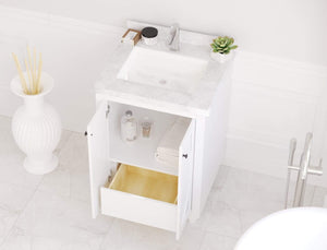 LAVIVA Vanity LAVIVA 313613-24W-WC Odyssey - 24 - White Cabinet + White Carrera Counter