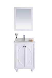 LAVIVA Vanity LAVIVA 313613-24W-WQ Odyssey - 24 - White Cabinet + White Quartz Counter