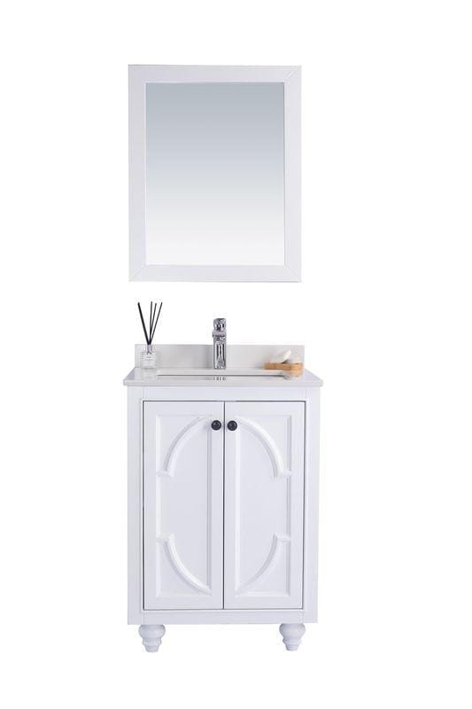 LAVIVA Vanity LAVIVA 313613-24W-WQ Odyssey - 24 - White Cabinet + White Quartz Counter