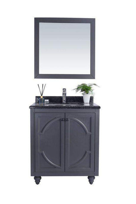 LAVIVA Vanity LAVIVA 313613-30G-BW Odyssey - 30 - Maple Grey Cabinet + Black Wood Counter
