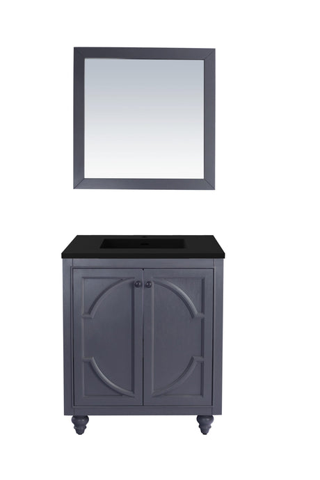 LAVIVA Vanity LAVIVA 313613-30G-MB Odyssey - 30 - Maple Grey Cabinet + Matte Black VIVA Stone Solid Surface Countertop