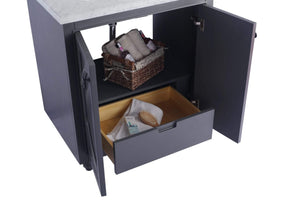 LAVIVA Vanity LAVIVA 313613-30G-MB Odyssey - 30 - Maple Grey Cabinet + Matte Black VIVA Stone Solid Surface Countertop