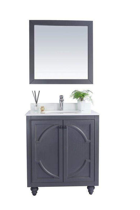 LAVIVA Vanity LAVIVA 313613-30G-PW Odyssey - 30 - Maple Grey Cabinet + Pure White Counter