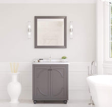 Load image into Gallery viewer, LAVIVA Vanity LAVIVA 313613-30G-WS Odyssey - 30 - Maple Grey Cabinet + White Stripes Counter