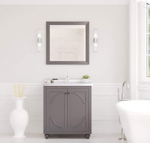 LAVIVA Vanity LAVIVA 313613-30G-WS Odyssey - 30 - Maple Grey Cabinet + White Stripes Counter