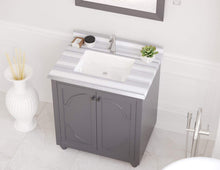 Load image into Gallery viewer, LAVIVA Vanity LAVIVA 313613-30G-WS Odyssey - 30 - Maple Grey Cabinet + White Stripes Counter