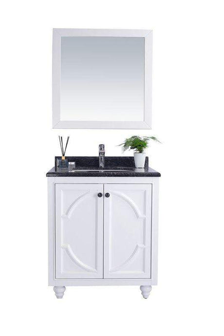 LAVIVA Vanity LAVIVA 313613-30W-BW Odyssey - 30 - White Cabinet + Black Wood Counter