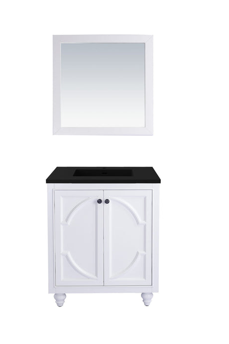 LAVIVA Vanity LAVIVA 313613-30W-MB Odyssey - 30 - White Cabinet + Matte Black VIVA Stone Solid Surface Countertop