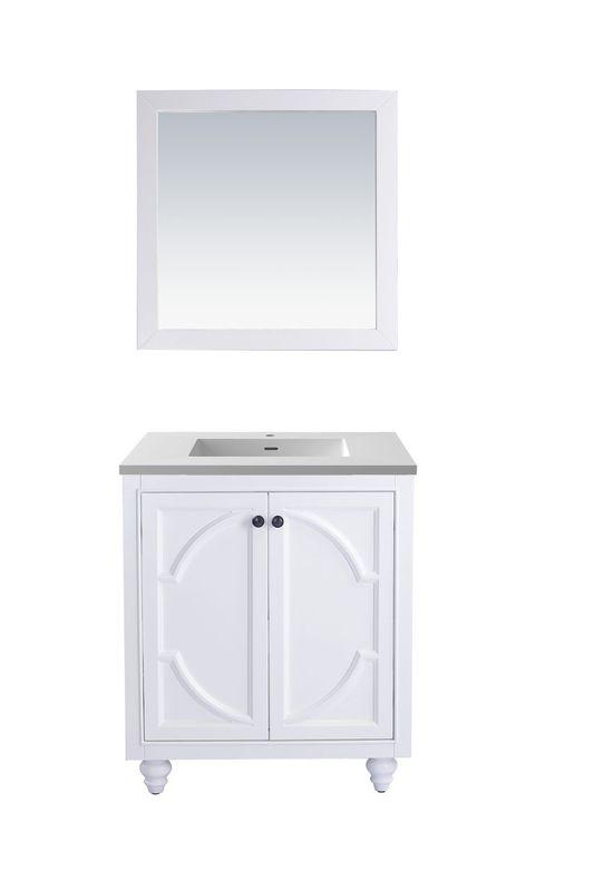 LAVIVA Vanity LAVIVA 313613-30W-MW Odyssey - 30 - White Cabinet + Matte White VIVA Stone Solid Surface Countertop