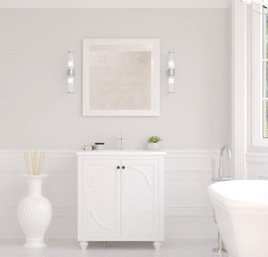 LAVIVA Vanity LAVIVA 313613-30W-MW Odyssey - 30 - White Cabinet + Matte White VIVA Stone Solid Surface Countertop