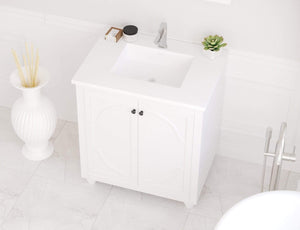 LAVIVA Vanity LAVIVA 313613-30W-MW Odyssey - 30 - White Cabinet + Matte White VIVA Stone Solid Surface Countertop