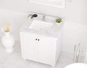 LAVIVA Vanity LAVIVA 313613-30W-WC Odyssey - 30 - White Cabinet + White Carrera Counter