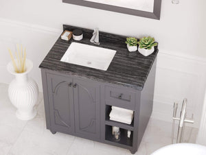 LAVIVA Vanity LAVIVA 313613-36G-BW Odyssey - 36 - Maple Grey Cabinet + Black Wood Counter