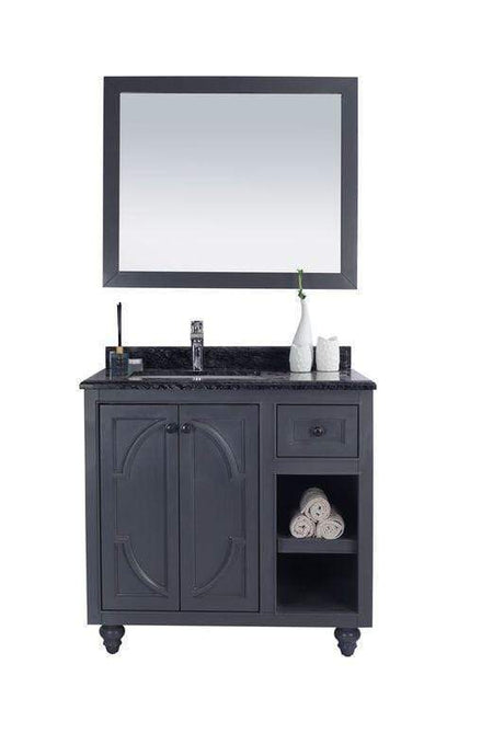 LAVIVA Vanity LAVIVA 313613-36G-BW Odyssey - 36 - Maple Grey Cabinet + Black Wood Counter