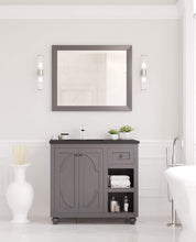 Load image into Gallery viewer, LAVIVA Vanity LAVIVA 313613-36G-MB Odyssey - 36 - Maple Grey Cabinet + Matte Black VIVA Stone Solid Surface Countertop