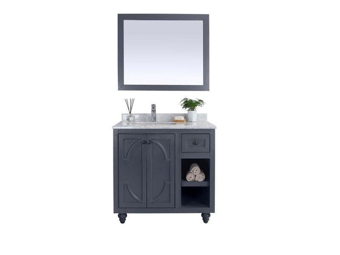 LAVIVA Vanity LAVIVA 313613-36G-WC Odyssey - 36 - Maple Grey Cabinet + White Carrera Counter