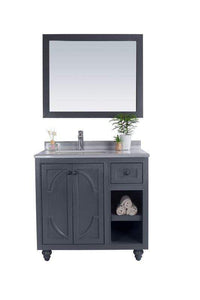 LAVIVA Vanity LAVIVA 313613-36G-WS Odyssey - 36 - Maple Grey Cabinet + White Stripes Counter