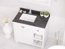 Load image into Gallery viewer, LAVIVA Vanity LAVIVA 313613-36W-BW Odyssey - 36 - White Cabinet + Black Wood Counter