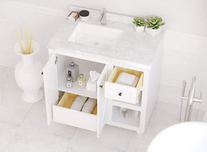 LAVIVA Vanity LAVIVA 313613-36W-WC Odyssey - 36 - White Cabinet + White Carrera Counter