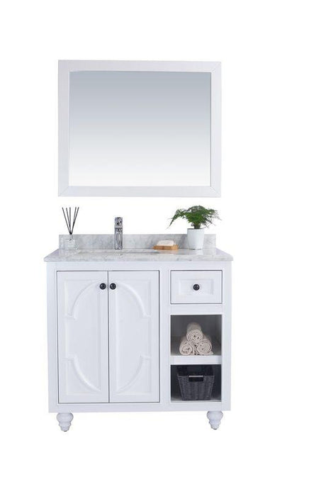 LAVIVA Vanity LAVIVA 313613-36W-WC Odyssey - 36 - White Cabinet + White Carrera Counter