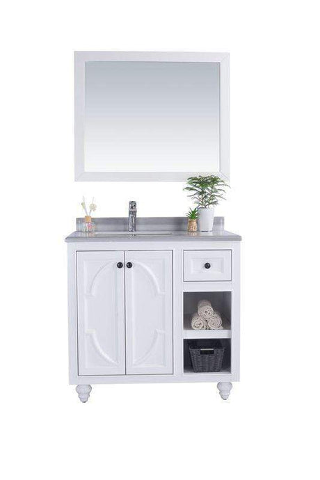 LAVIVA Vanity LAVIVA 313613-36W-WS Odyssey - 36 - White Cabinet + White Stripes Counter