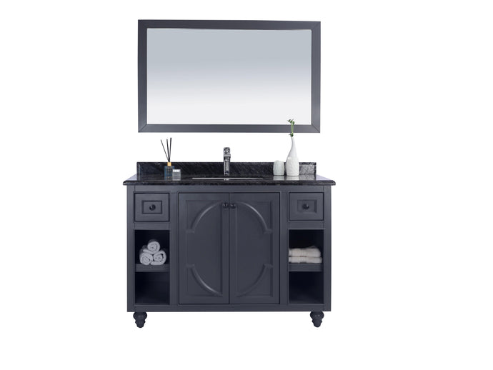 LAVIVA Vanity LAVIVA 313613-48G-BW Odyssey - 48 - Maple Grey Cabinet + Black Wood Counter