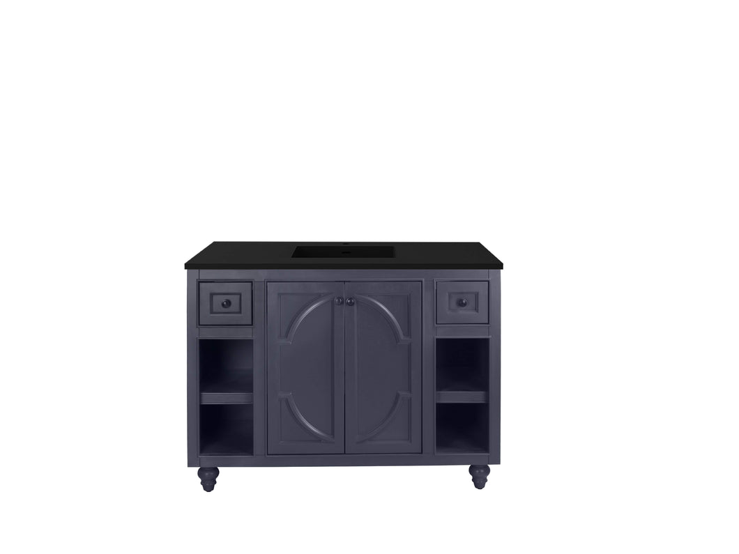 LAVIVA Vanity LAVIVA 313613-48G-MB Odyssey - 48 - Maple Grey Cabinet + Matte Black VIVA Stone Solid Surface Countertop