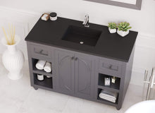 Load image into Gallery viewer, LAVIVA Vanity LAVIVA 313613-48G-MB Odyssey - 48 - Maple Grey Cabinet + Matte Black VIVA Stone Solid Surface Countertop