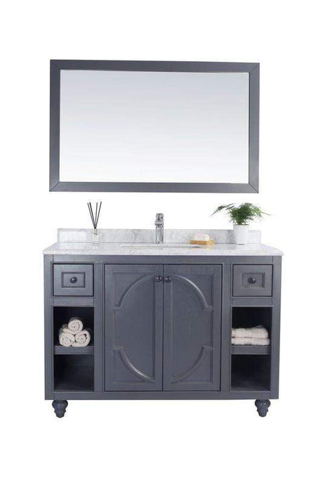 LAVIVA Vanity LAVIVA 313613-48G-WC Odyssey - 48 - Maple Grey Cabinet + White Carrera Counter