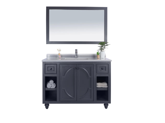 LAVIVA Vanity LAVIVA 313613-48G-WS Odyssey - 48 - Maple Grey Cabinet + White Stripes Counter