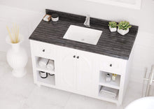 Load image into Gallery viewer, LAVIVA Vanity LAVIVA 313613-48W-BW Odyssey - 48 - White Cabinet + Black Wood Counter