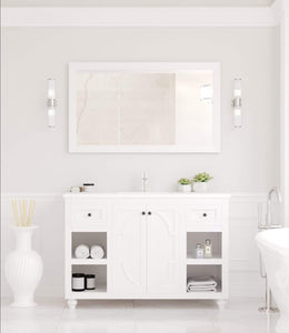 LAVIVA Vanity LAVIVA 313613-48W-MW Odyssey - 48 - White Cabinet + Matte White VIVA Stone Solid Surface Countertop