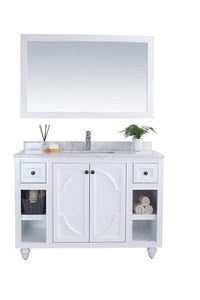 LAVIVA Vanity LAVIVA 313613-48W-WC Odyssey - 48 - White Cabinet + White Carrera Counter