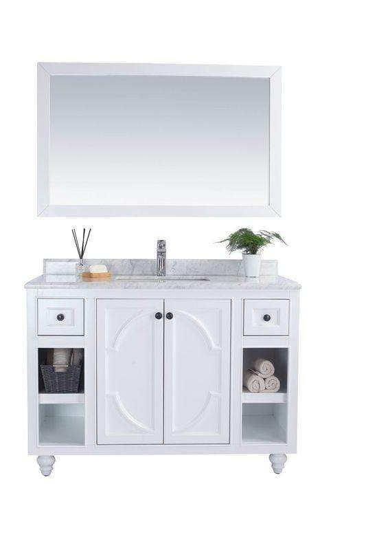 LAVIVA Vanity LAVIVA 313613-48W-WC Odyssey - 48 - White Cabinet + White Carrera Counter