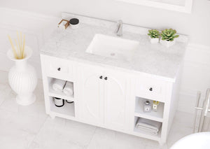 LAVIVA Vanity LAVIVA 313613-48W-WC Odyssey - 48 - White Cabinet + White Carrera Counter