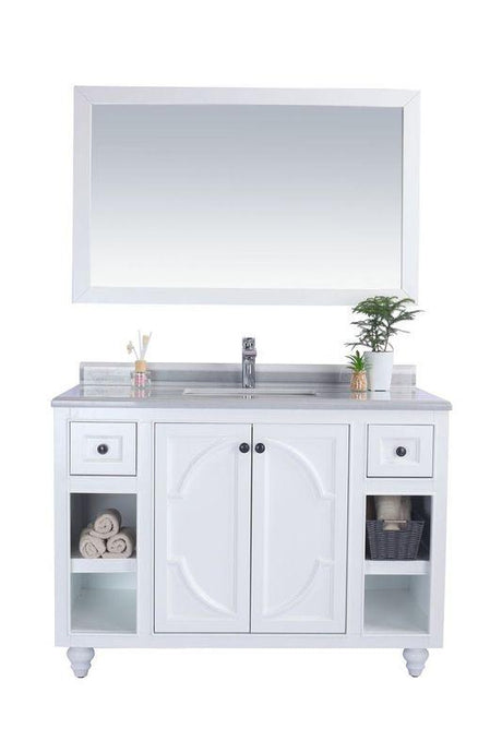 LAVIVA Vanity LAVIVA 313613-48W-WS Odyssey - 48 - White Cabinet + White Stripes Counter