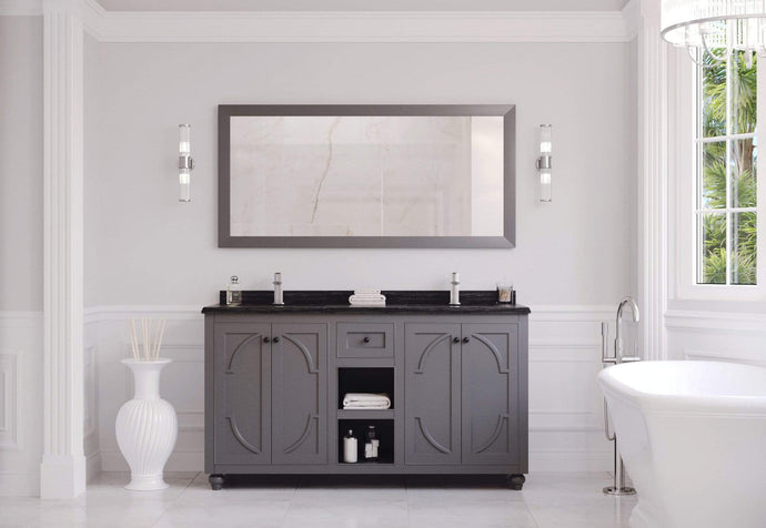 LAVIVA Vanity LAVIVA 313613-60G-BW Odyssey - 60 - Maple Grey Cabinet + Black Wood Counter