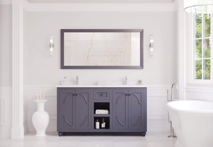 LAVIVA Vanity LAVIVA 313613-60G-WC Odyssey - 60 - Maple Grey Cabinet + White Carrera Counter